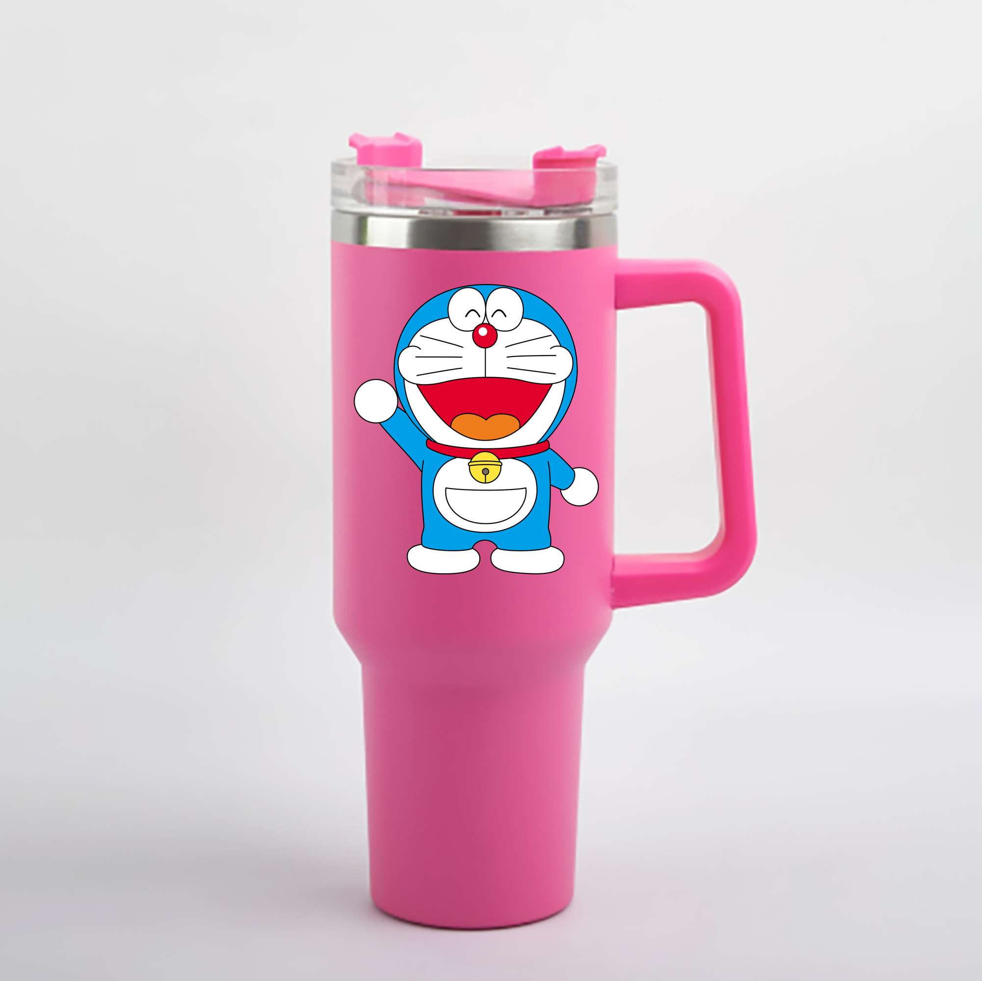（画像用） ドラえもん Doraemon 1200mL車用タンブラー - クリスタルステッカー（プラスチックストロー付き）